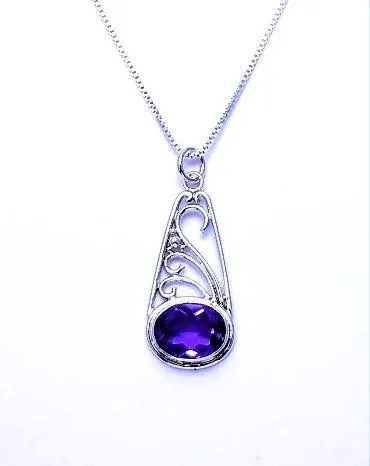 Silver Parrot Jewelry Sterling Silver and Amethyst Pendant