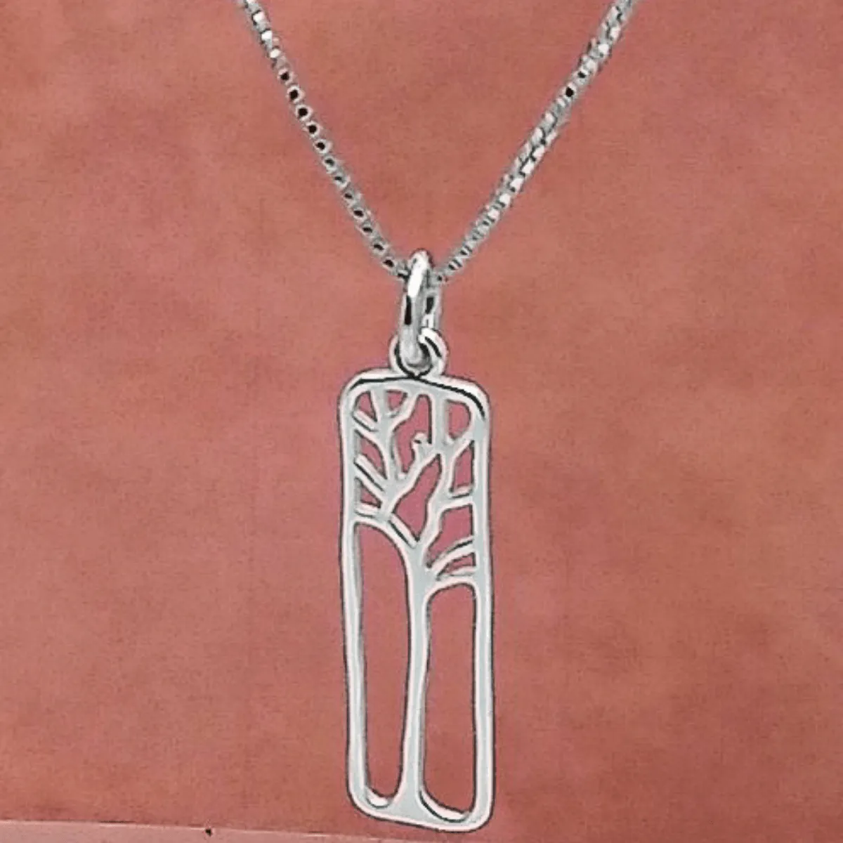 Silver Parrot Jewelry Sterling Silver Framed Tree Pendant