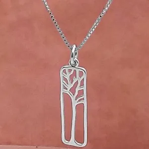 Silver Parrot Jewelry Sterling Silver Framed Tree Pendant
