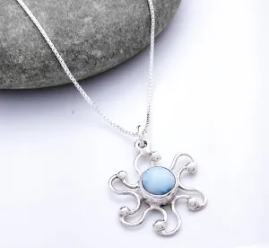Silver Parrot Jewelry Sterling Silver Larimar Sun Pendant