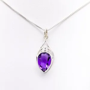 Silver Parrot Jewelry Sterling Silver Pendant with Large Amethyst