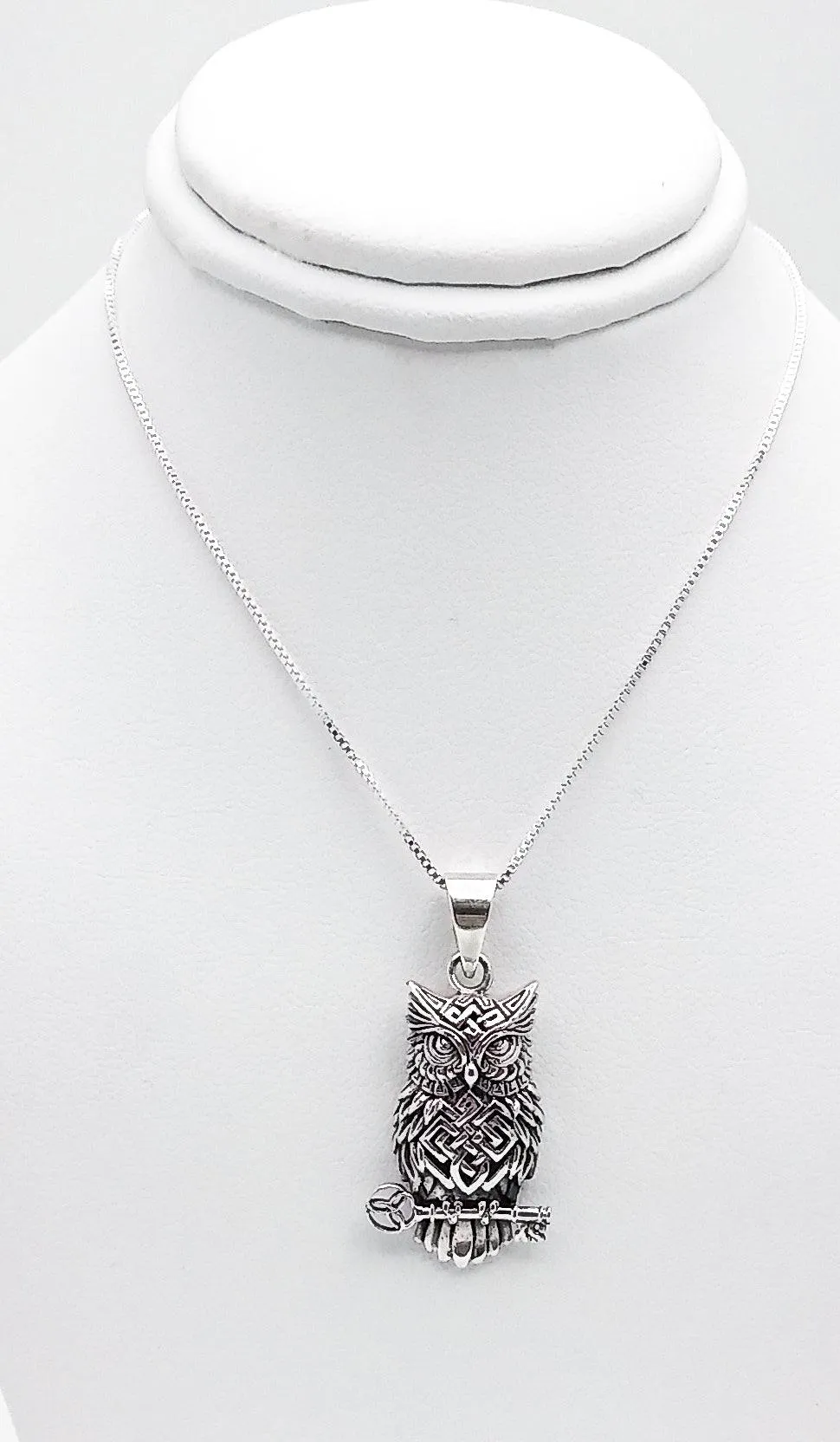 Silver Parrot Jewelry Sterling Silver Wise Celtic Owl Pendant