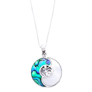Silver Parrot Jewelry Sterling Silver Yin Yang Pendant with Abalone or Onyx