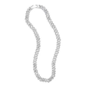 Silver Plated 10" 8mm Crystal Curb Chain Anklet silver adornia Jewelry