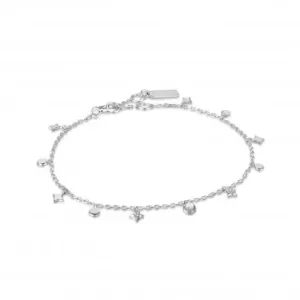 Silver Star Mother Of Pearl Drop Anklet F034-01H Ania Haie Jewellery