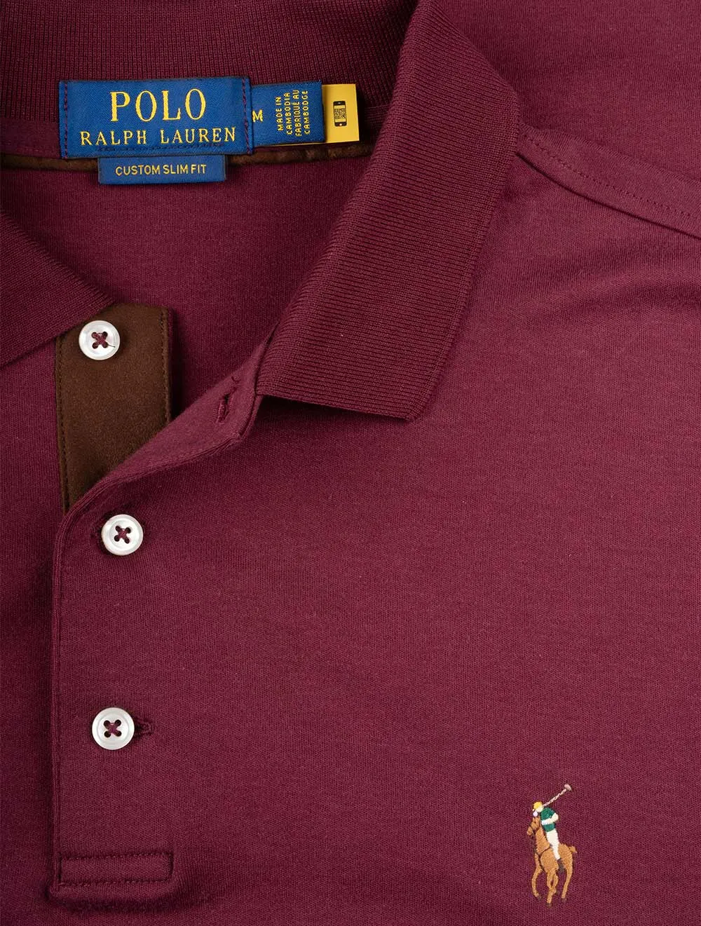 Slim Fit Pima Long Sleeve Polo Red