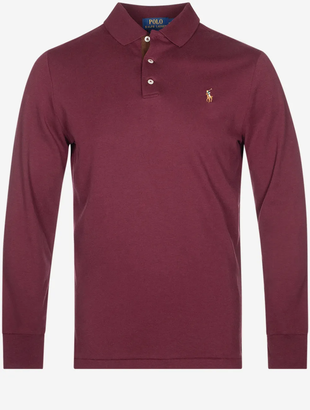 Slim Fit Pima Long Sleeve Polo Red