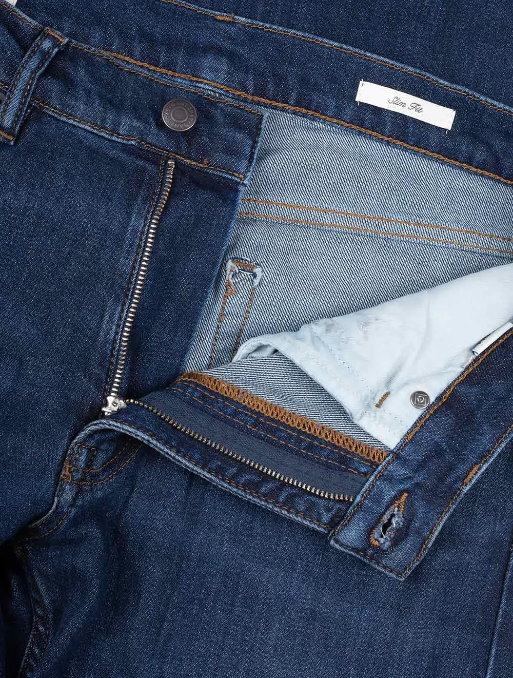 Slim Jeans Dark Blue Worn In