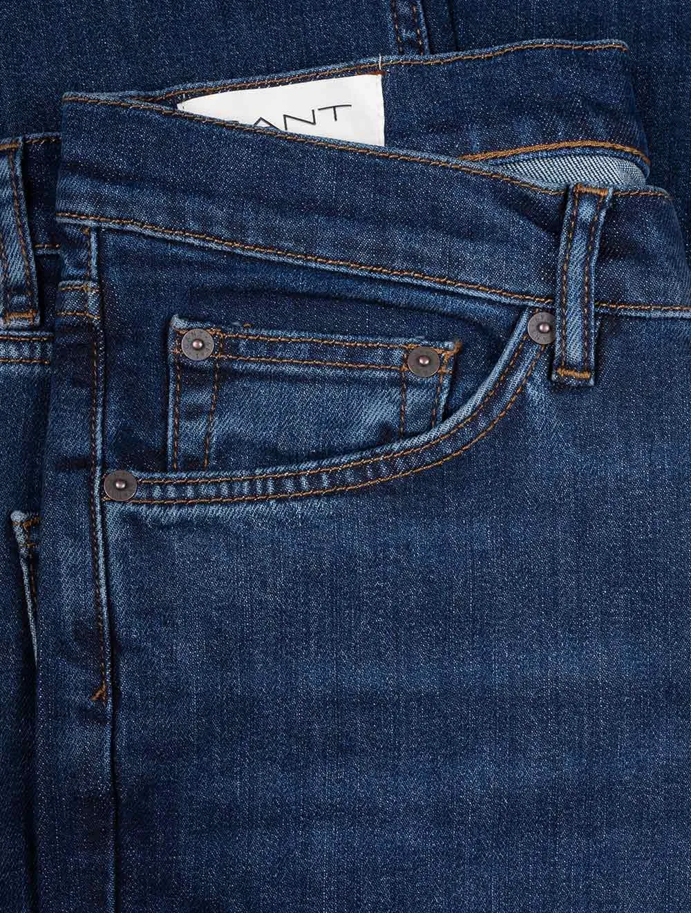Slim Jeans Dark Blue Worn In
