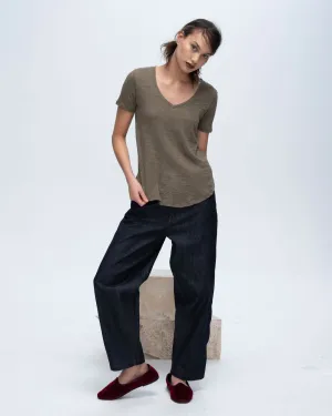Slub Jersey Classic V-Neck Tee - Army