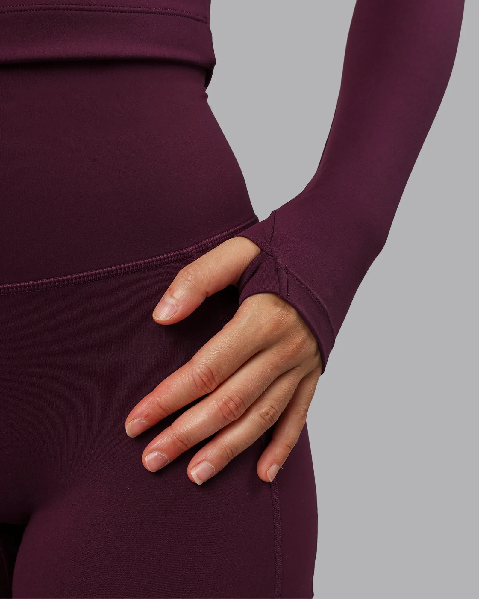 Staple Long Sleeve Cropped Tee - Cherry Lacquer