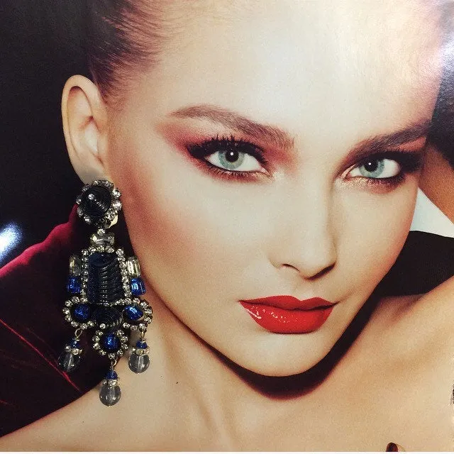 Statement Blue Vintage Earrings by Larry Lawrence Vrba