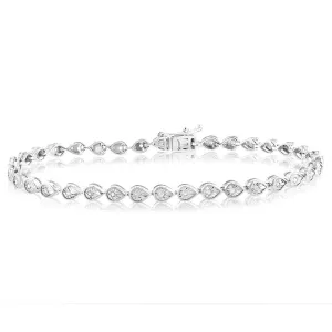 Sterling Silver 1/5 Carat Diamond 18cm Tennis Bracelet with 36 Diamonds Sterling Silver	Jewelry