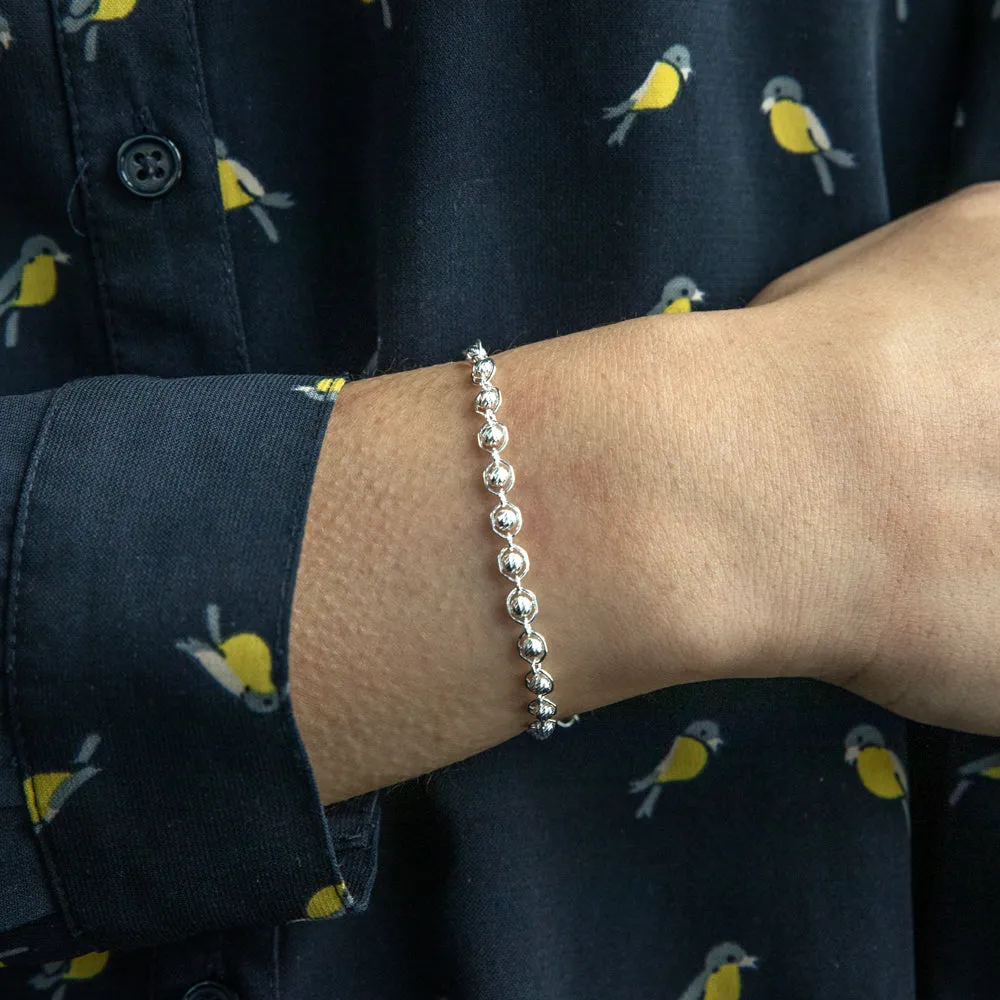 Sterling Silver 20cm Fancy Link and Ball Bracelet Sterling Silver	Jewelry