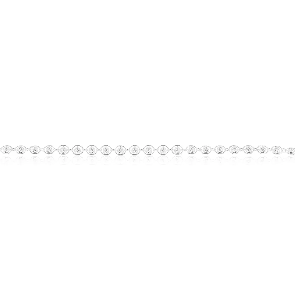 Sterling Silver 20cm Fancy Link and Ball Bracelet Sterling Silver	Jewelry