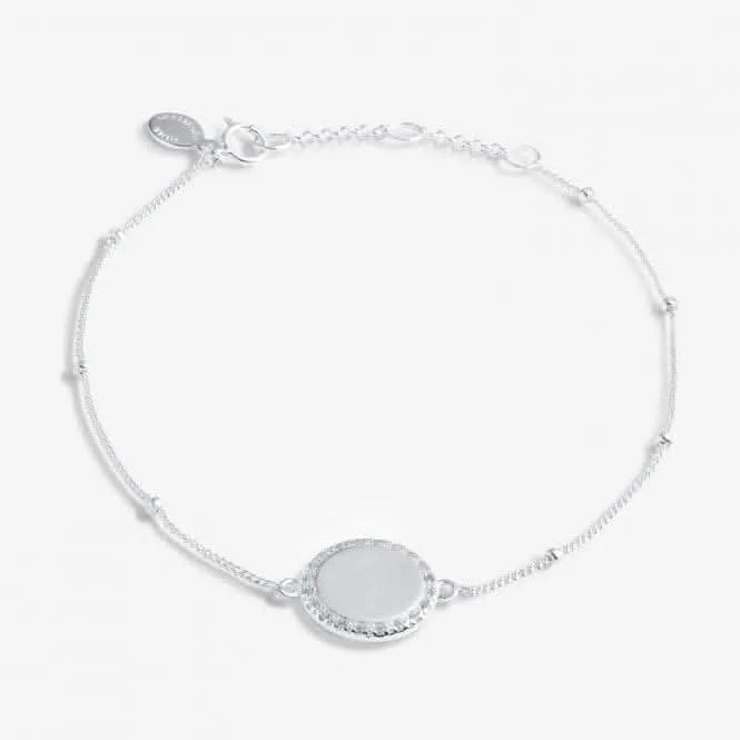 Sterling Silver 21St Birthday Disc Pave 16cm   3cm Bracelet JJS0010 Joma Jewellery