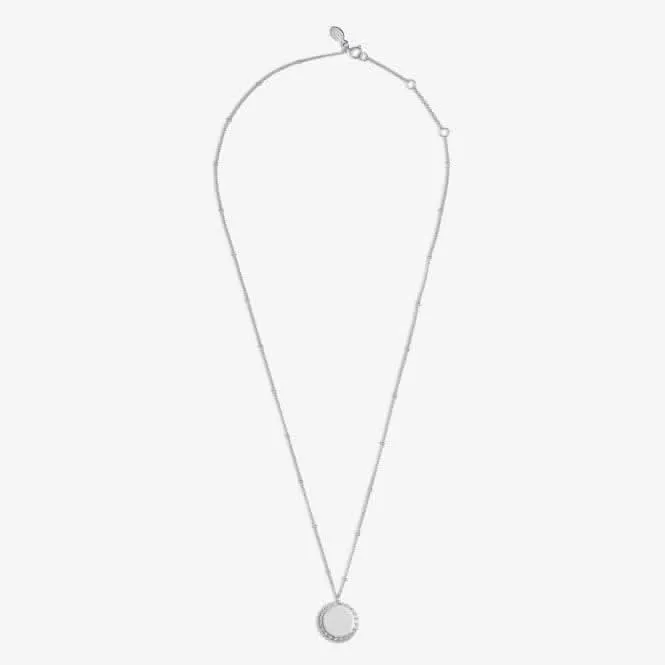 Sterling Silver 21st Birthday Disc Pave 46cm   5cm Necklace JJS0021 Joma Jewellery