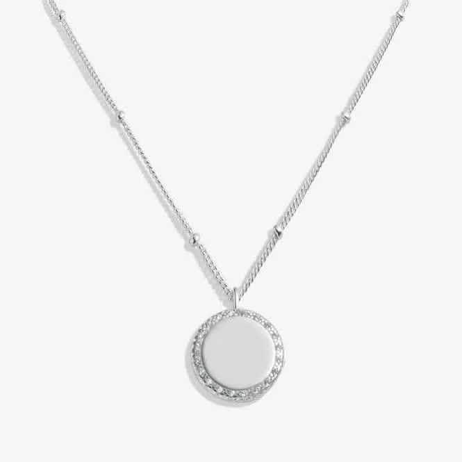 Sterling Silver 21st Birthday Disc Pave 46cm   5cm Necklace JJS0021 Joma Jewellery