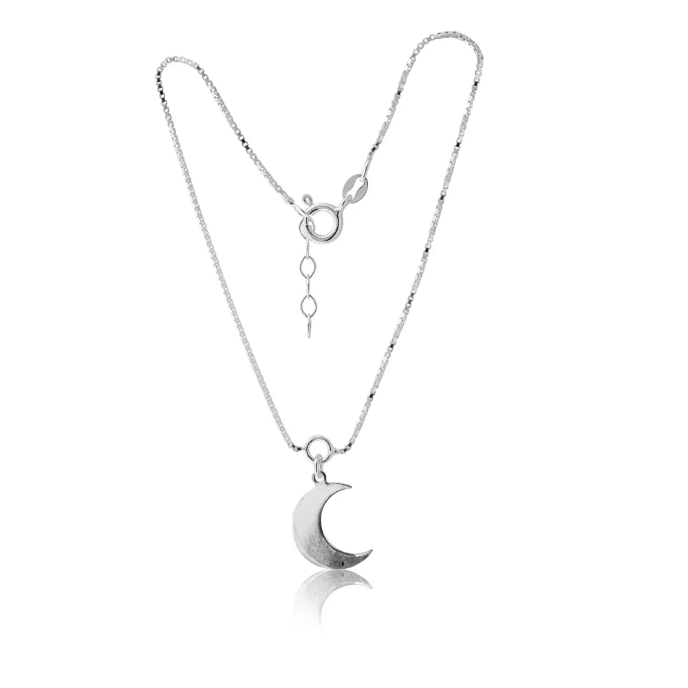 Sterling Silver 26cm Crescent Moon Anklet Sterling Silver	Jewelry