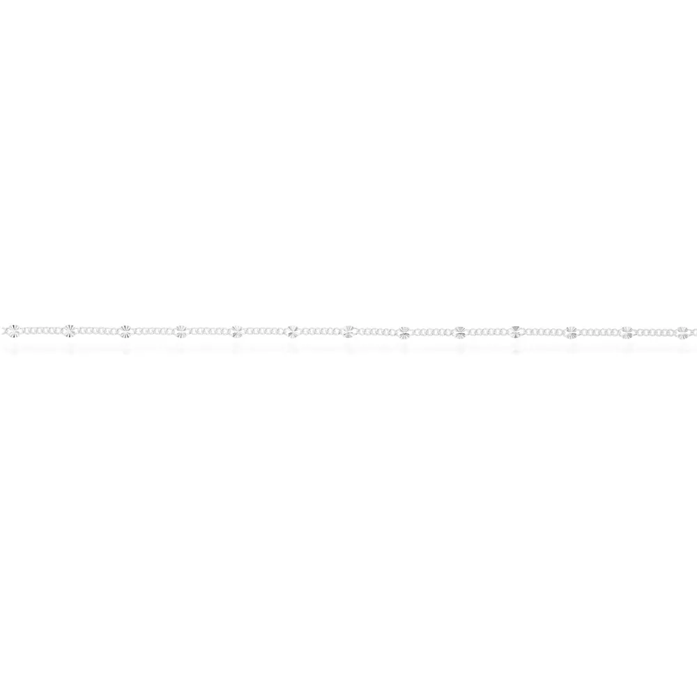 Sterling Silver 26cm Fancy Dicut Anklet Sterling Silver	Jewelry