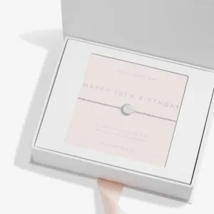 Sterling Silver 30th Birthday Disc Pave 16cm   3cm Bracelet JJS0011 Joma Jewellery