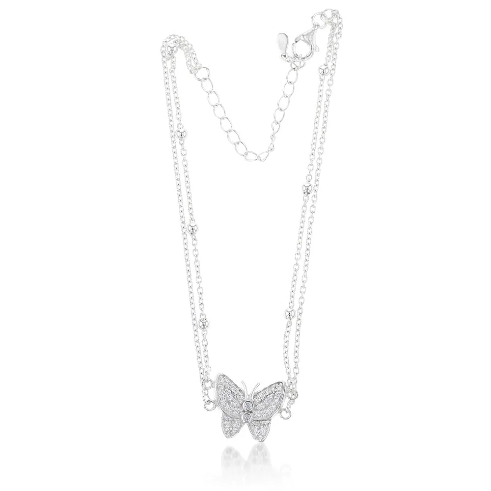 Sterling Silver Butterfly 27cm Anklet Sterling Silver	Jewelry