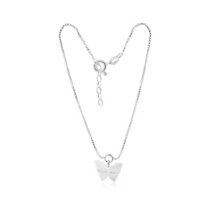 Sterling Silver Butterfly Charm 25cm Anklet Sterling Silver	Jewelry