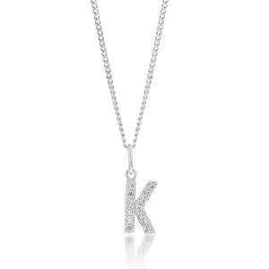 Sterling Silver Cubic Zirconia Initial "K" Pendant Sterling Silver	Jewelry