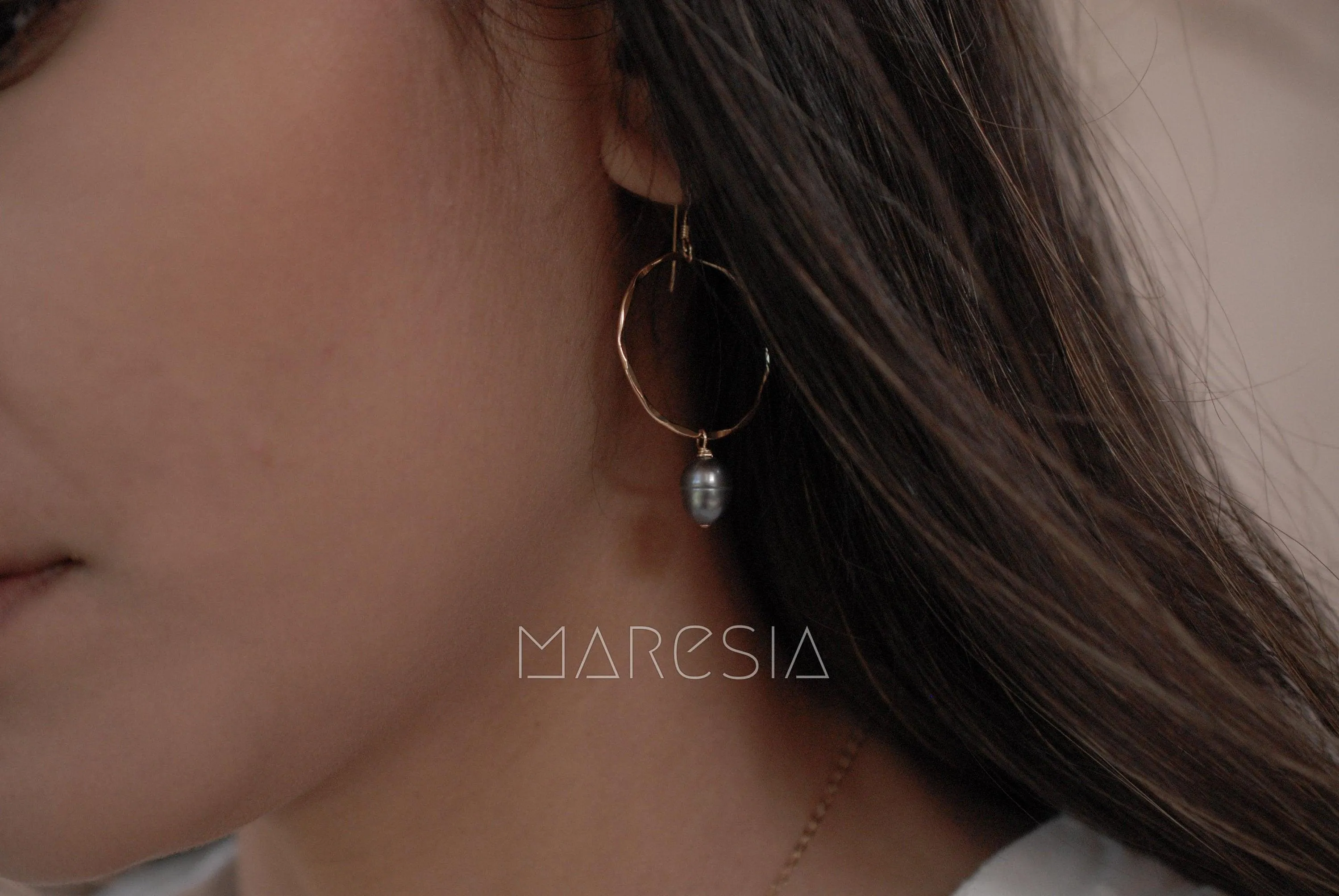 Sterling Silver Earrings Black Pearl Earrings ~ Sterling Silver or Gold Filled ~ ME125