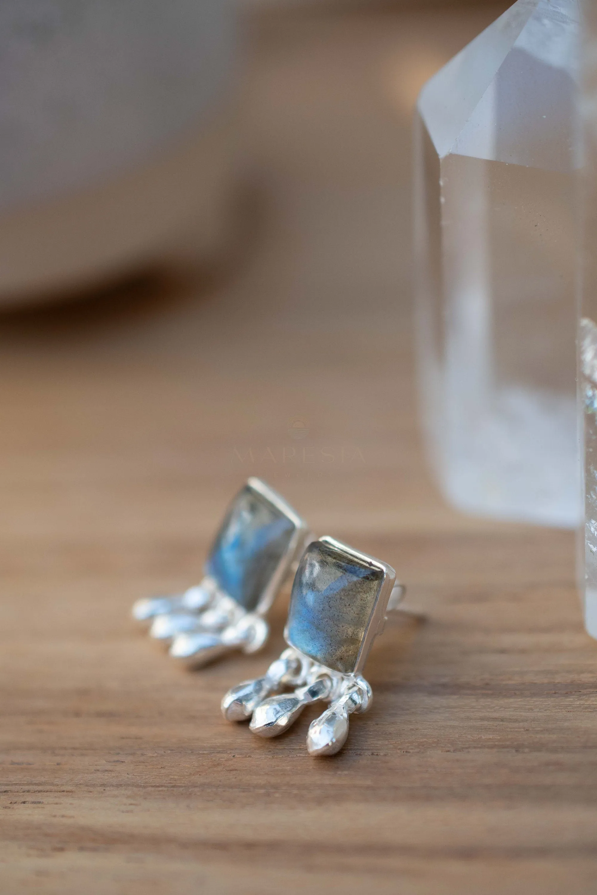 Sterling Silver Earrings Lucy Labradorite Earrings ~ Sterling Silver 925 or Gold Plated over Sterling Silver ~ ME228