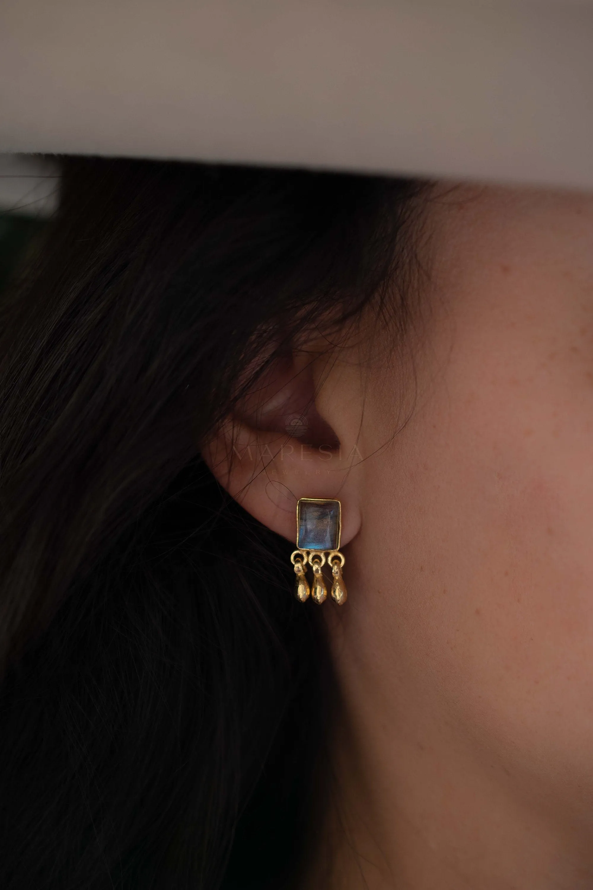 Sterling Silver Earrings Lucy Labradorite Earrings ~ Sterling Silver 925 or Gold Plated over Sterling Silver ~ ME228