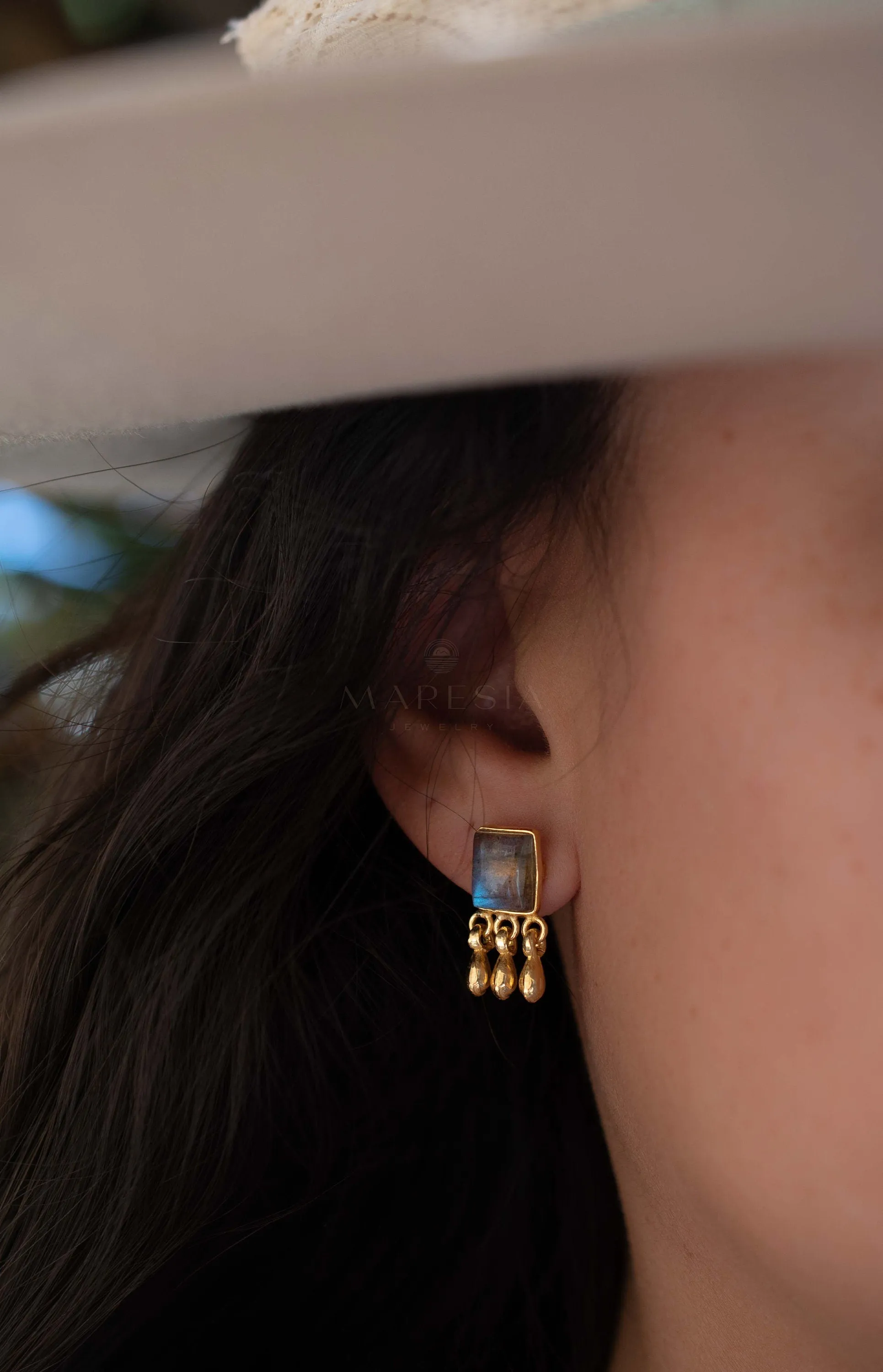 Sterling Silver Earrings Lucy Labradorite Earrings ~ Sterling Silver 925 or Gold Plated over Sterling Silver ~ ME228