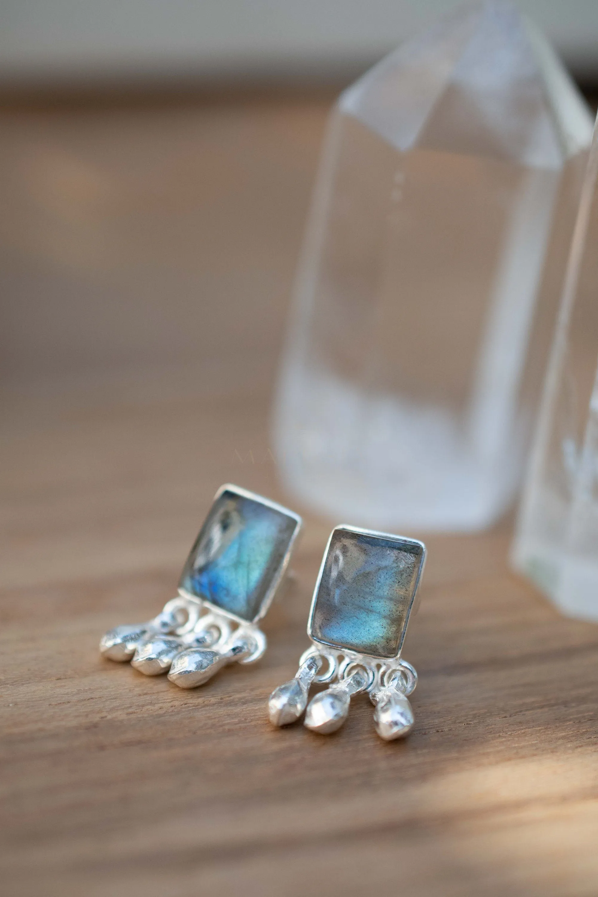 Sterling Silver Earrings Lucy Labradorite Earrings ~ Sterling Silver 925 or Gold Plated over Sterling Silver ~ ME228