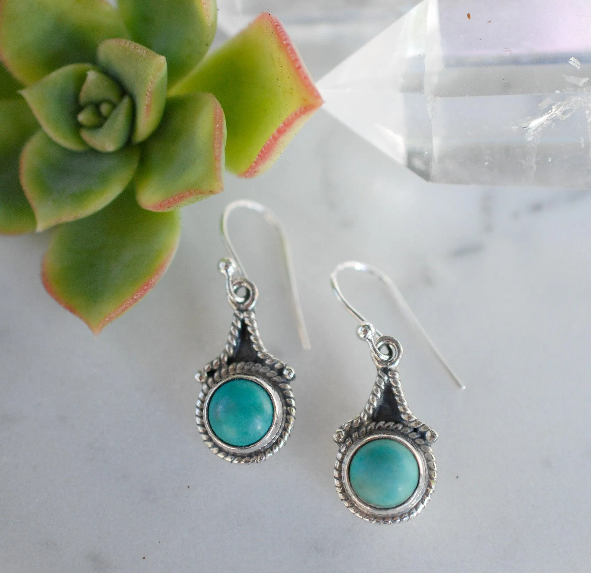 Sterling Silver Earrings Turquoise Earrings ~ Sterling Silver 925 ~ ME148