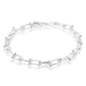 Sterling Silver Fancy U Link 19cm Bracelet Sterling Silver	Jewelry