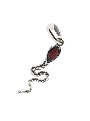 Sterling Silver Jewelry Amber Snake Necklace