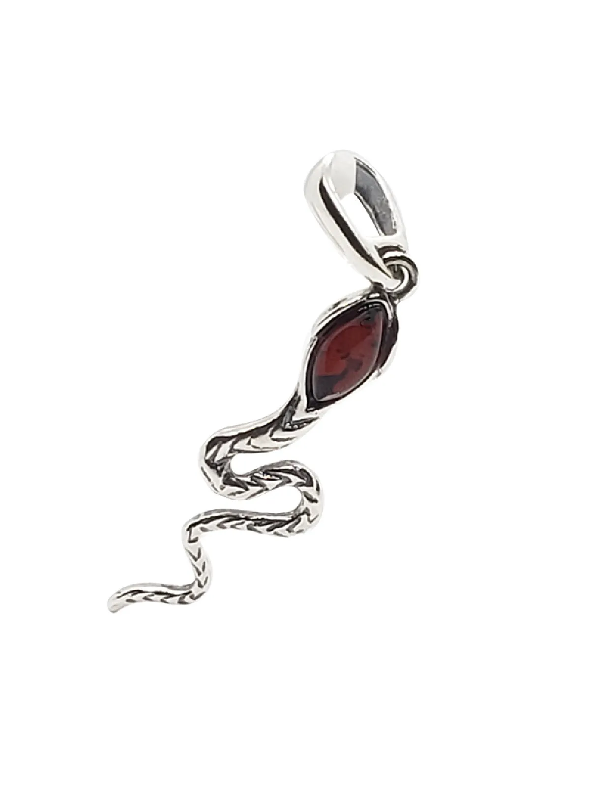 Sterling Silver Jewelry Amber Snake Necklace