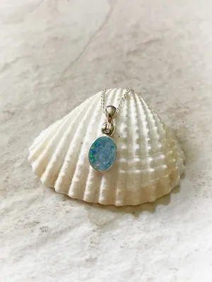 Sterling Silver Jewelry Australian Opal Necklace
