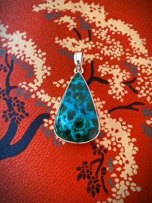 Sterling Silver Jewelry Azurite Malachite Pendant