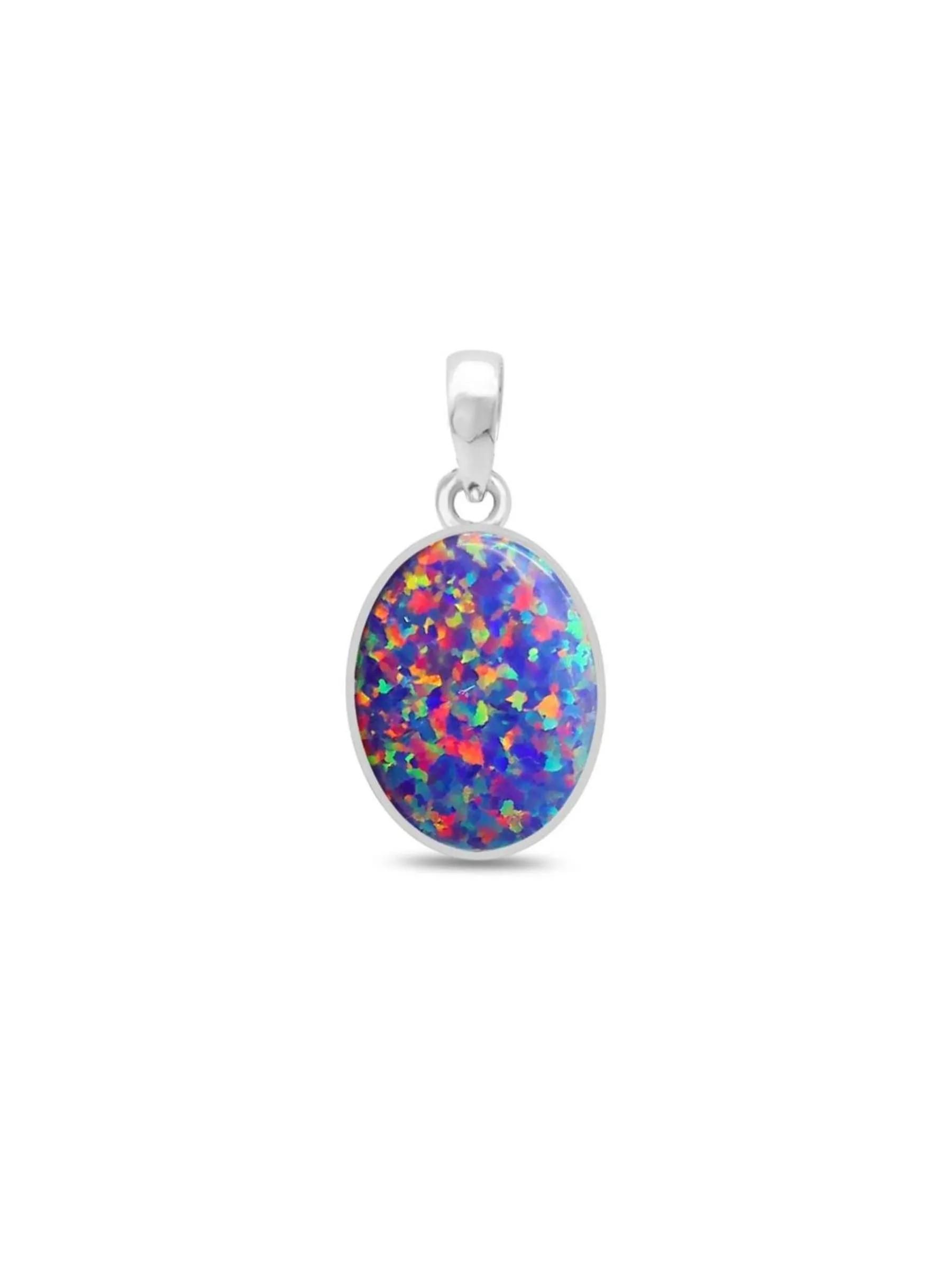 Sterling Silver Jewelry Balloon Opal Pendant Necklace