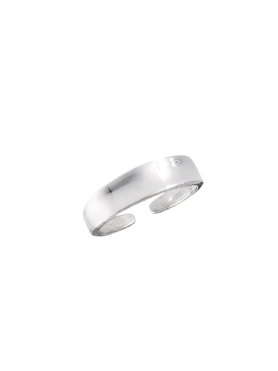 Sterling Silver Jewelry Concave Band Toe Ring