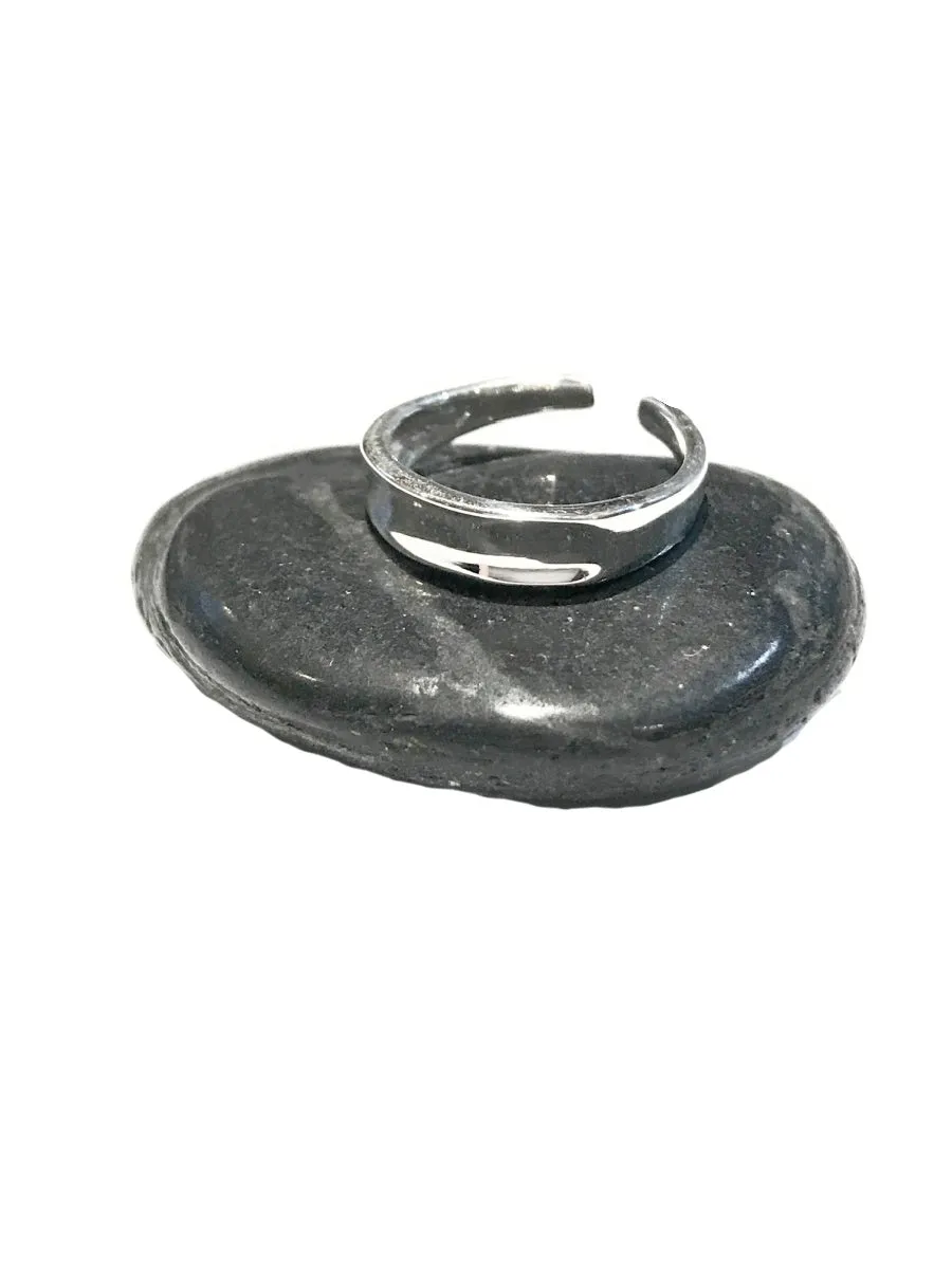 Sterling Silver Jewelry Concave Band Toe Ring