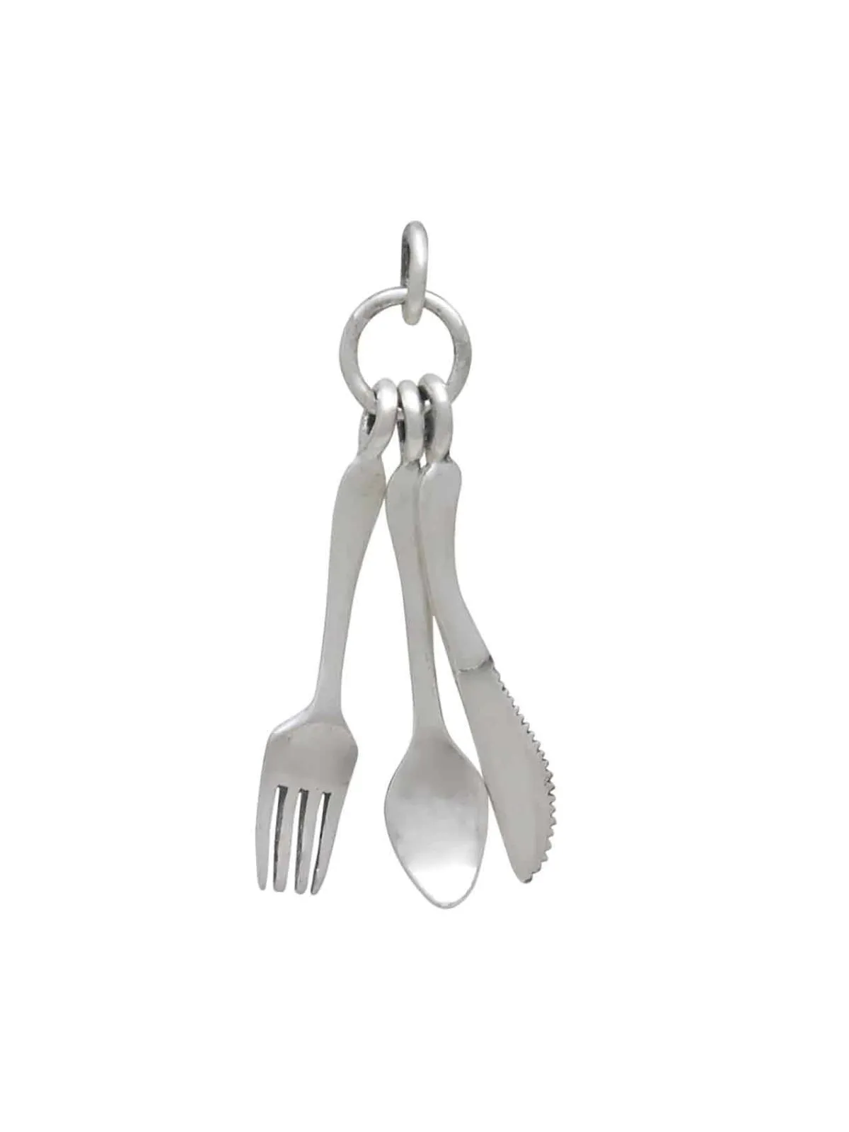 Sterling Silver Jewelry Fork, Knife & Spoon Utensil Necklace