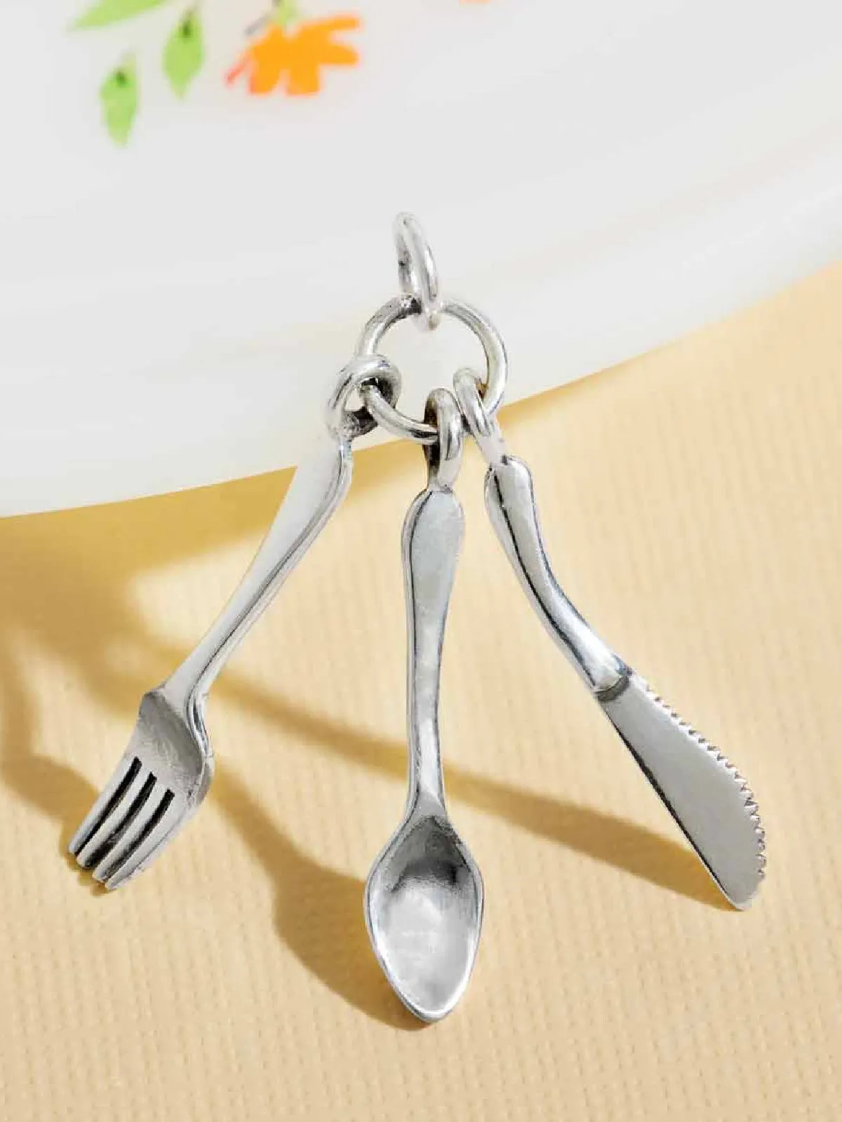 Sterling Silver Jewelry Fork, Knife & Spoon Utensil Necklace
