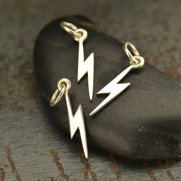 Sterling Silver Jewelry Lightning Bolt Necklace