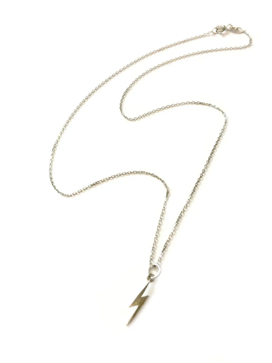 Sterling Silver Jewelry Lightning Bolt Necklace