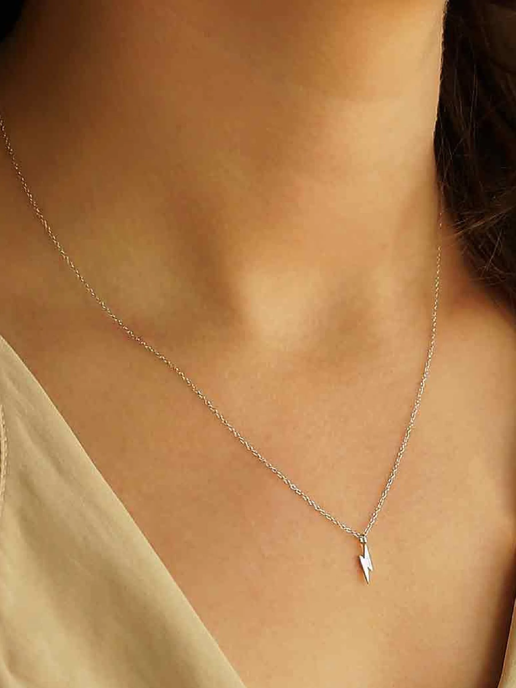 Sterling Silver Jewelry Lightning Bolt Necklace