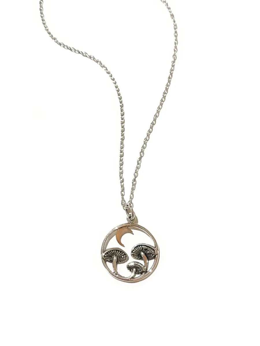 Sterling Silver Jewelry Midnight Mushrooms Necklace