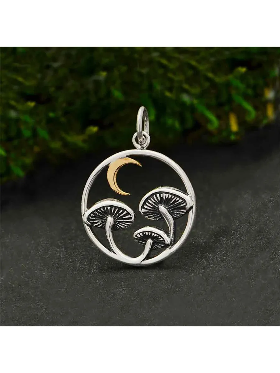 Sterling Silver Jewelry Midnight Mushrooms Necklace