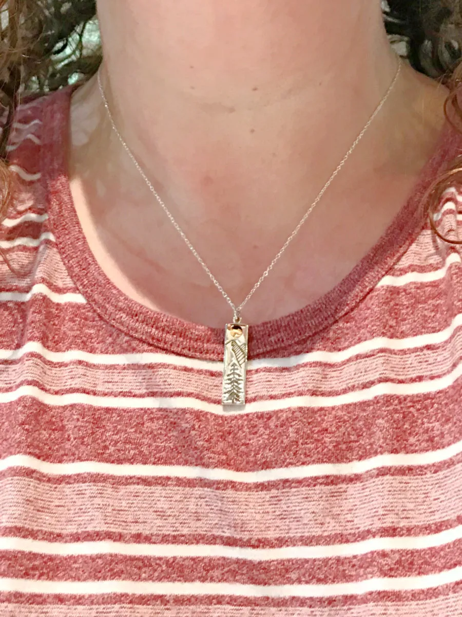 Sterling Silver Jewelry Mountain Forest Necklace